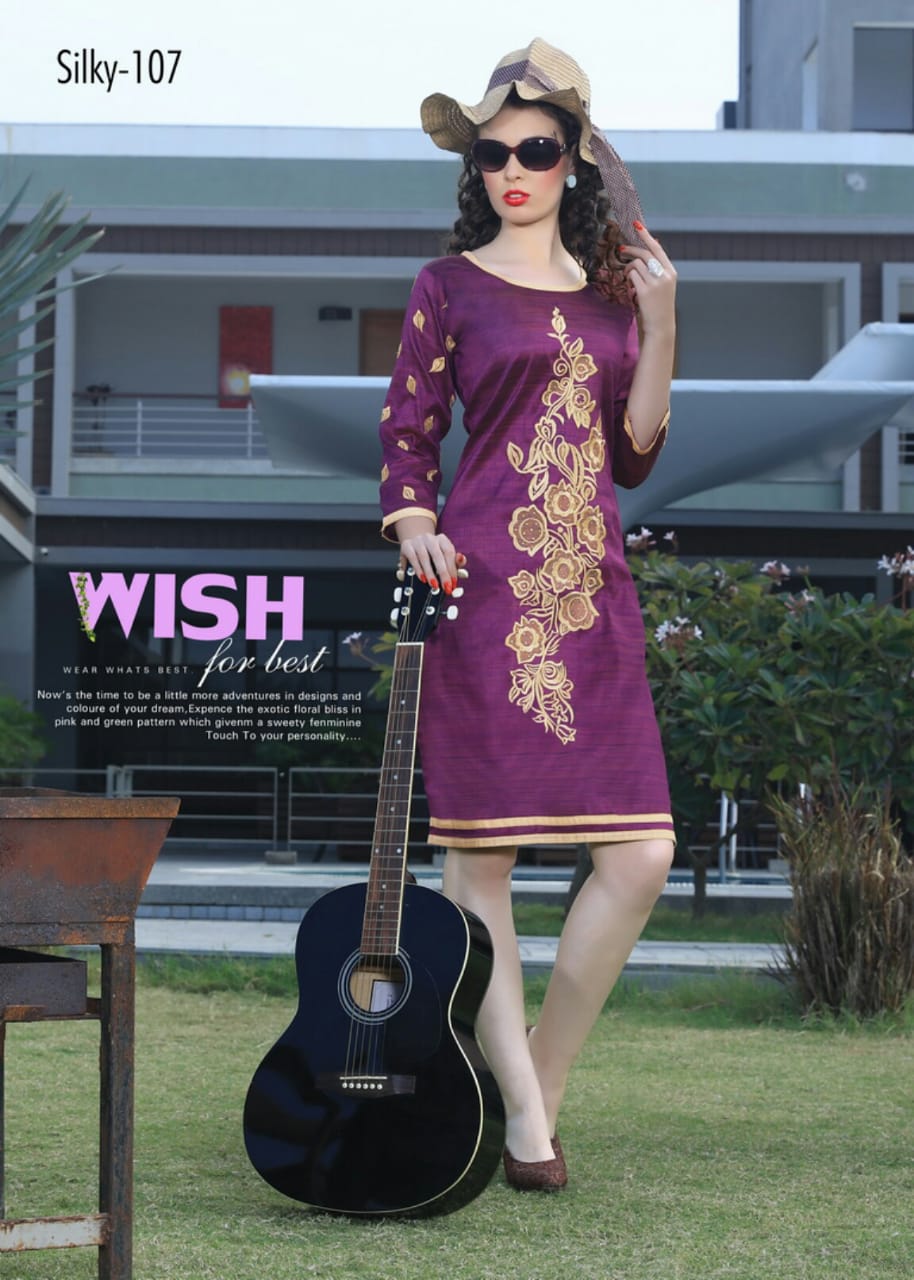 Embroidered work kurti Surati Fabric - Fashion Blogs of India for Kurtis, Sarees and ladies wear