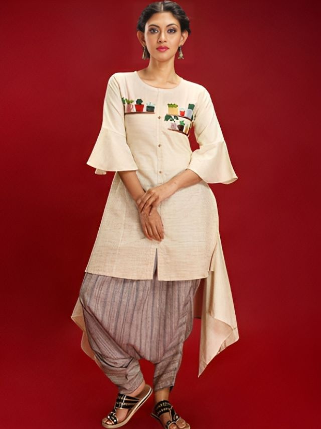 Khadi Kurtis with Harem Pants