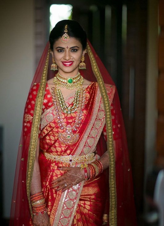 Red color sarees for bride