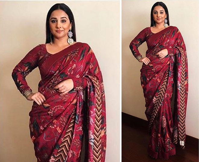 Vidya balan in maroon sarees