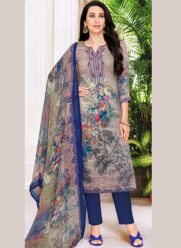 Faux crepe Salwar suits with Abstract Print