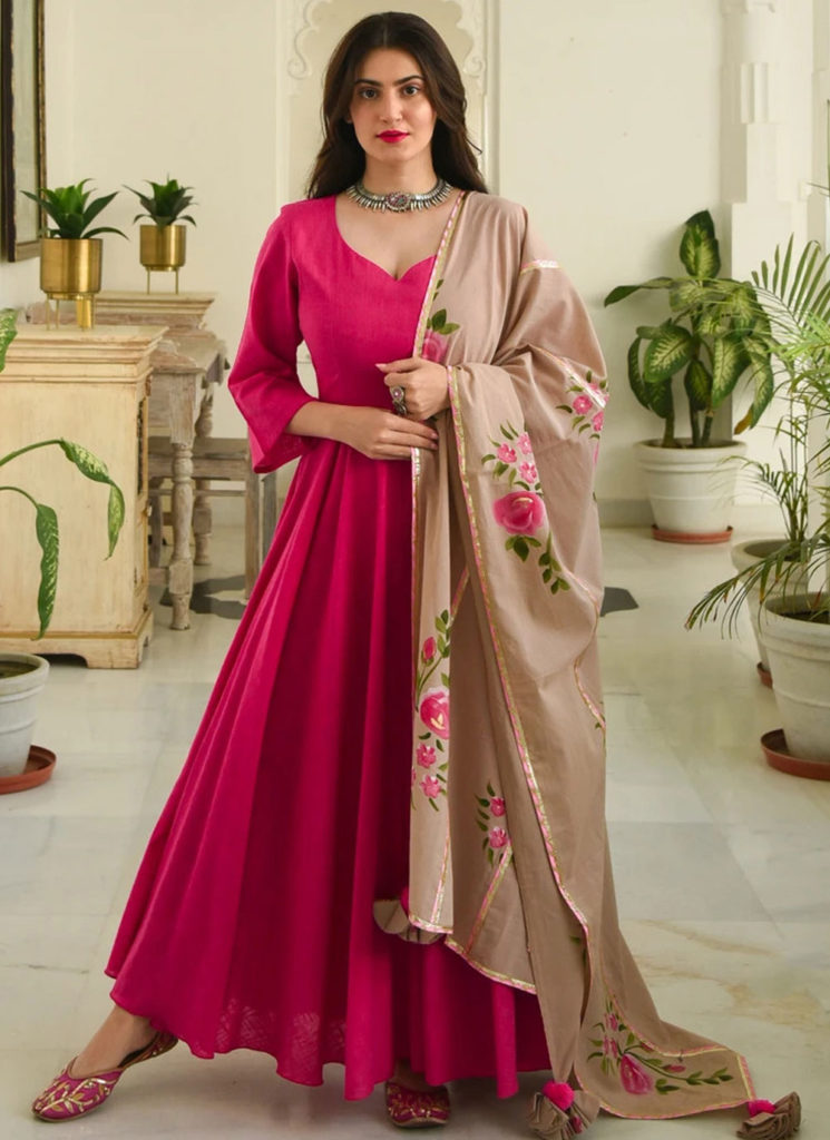 Rani Pink Color Anarkali Suit for Women Indian Traditional Gown Wedding  Bridal Gown Designer Plain Anarkali Suit Partywear Dress, RR-705 - Etsy  Hong Kong