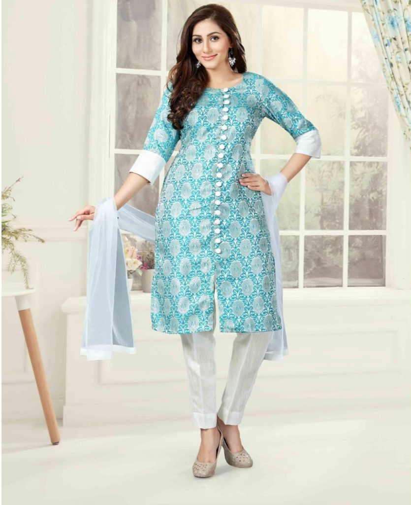 Buy New Summer Wear Salwar Kameez Dress.indian Women Bollywood Stylish  Embroidery Work Jaipur Printed Green Straight Kurti Pant With Dupatta Set  Online in India - Etsy