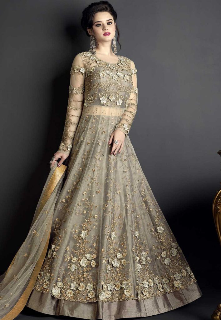 floor length lehenga style Anarkali suit