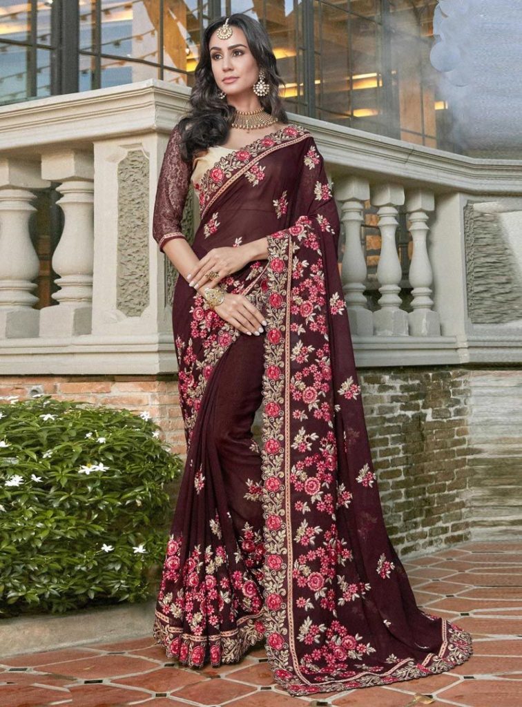 Embroidery Work Sarees online price