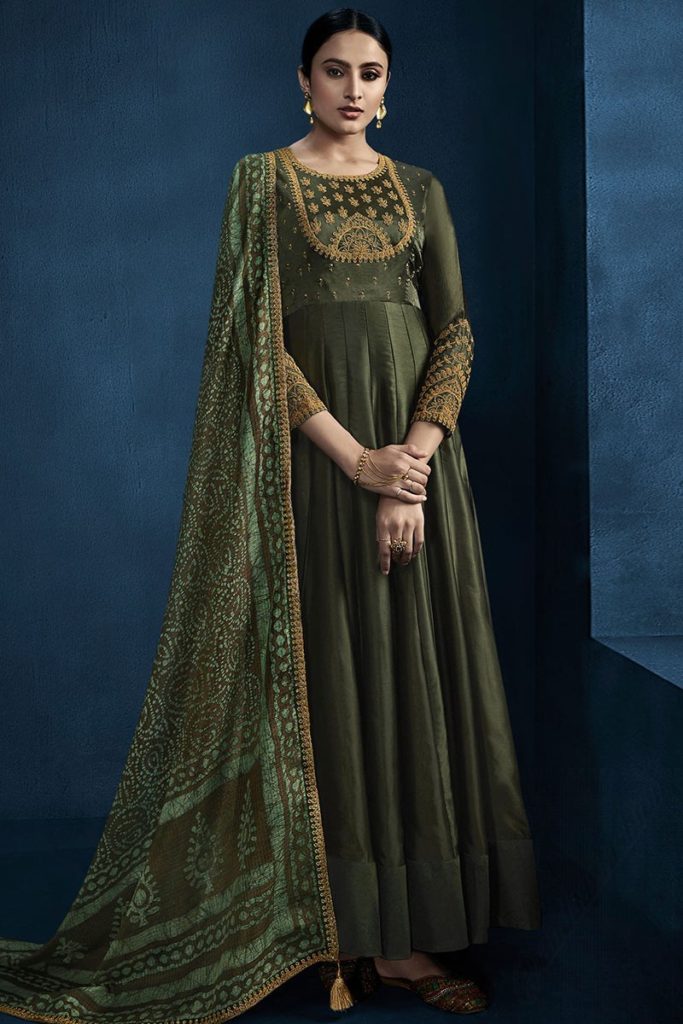 Green Anarkali Kurtis