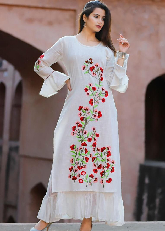 Embroidery work kurti