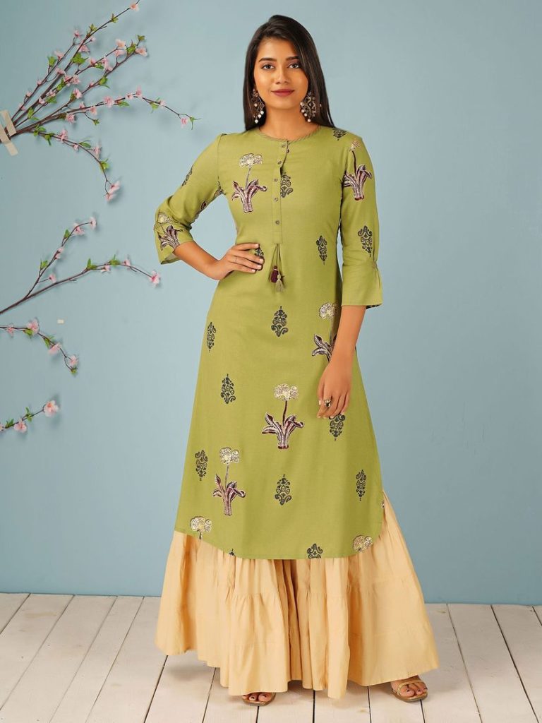 Washable Grey Stripe 8 Botton Straight Kurti N3 at Best Price in Surat |  Anant Creation