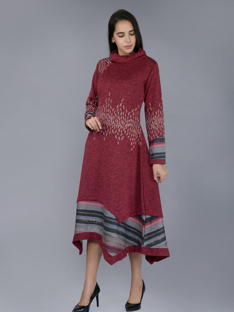 Designer winter woolen kurti with plazzo set(free size) - SAMMYCO - 4190707