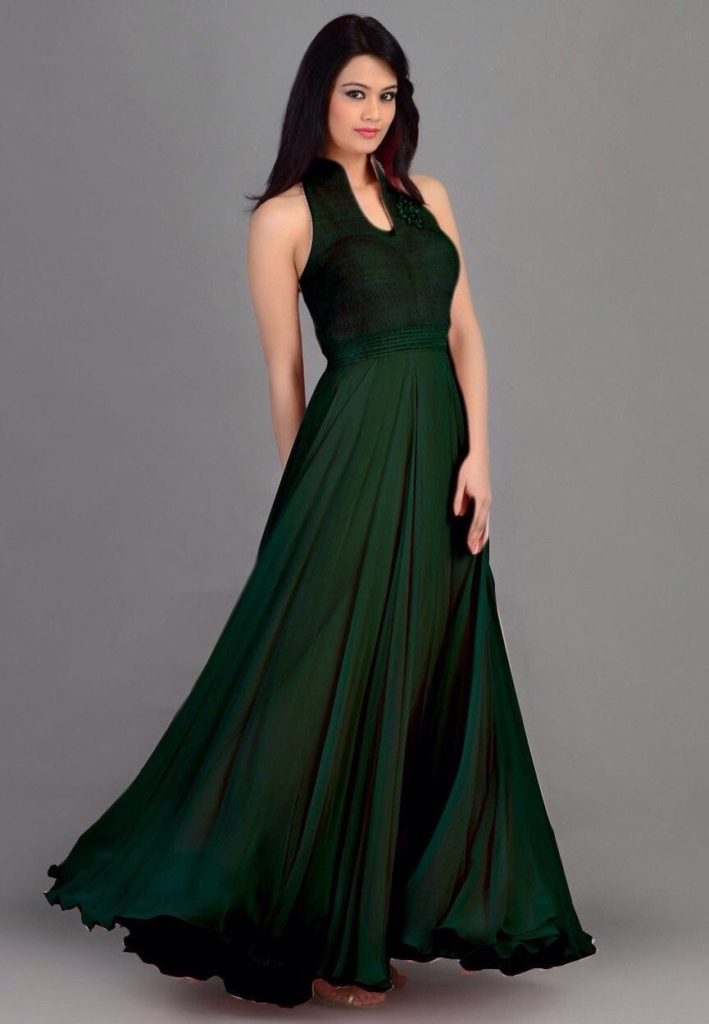 Stylish Bottle Green Gowns