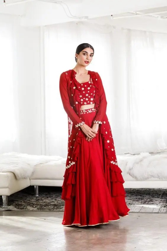 Bright Red ethnic wear for women