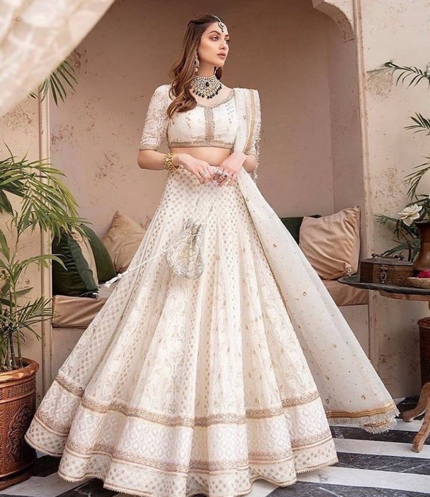 Gorgeous off-white chikankari lehengas