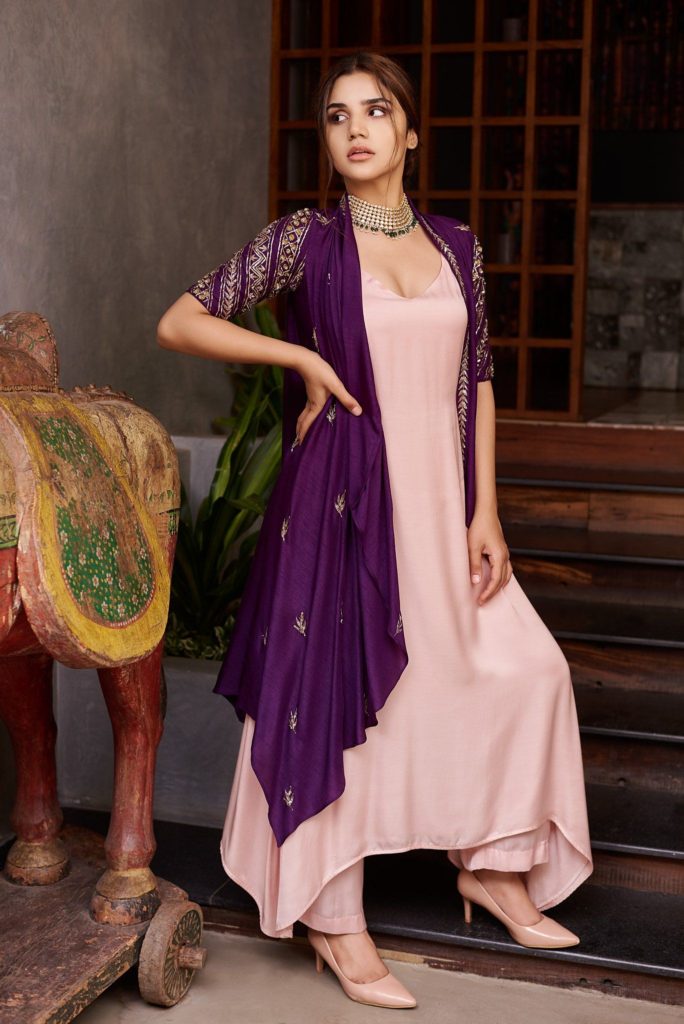 Mauve Color ethnic wear outfits