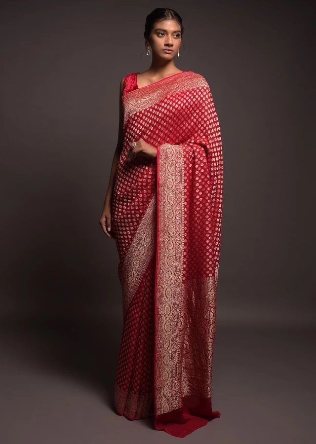 Traditional Red Banarasi Sarees