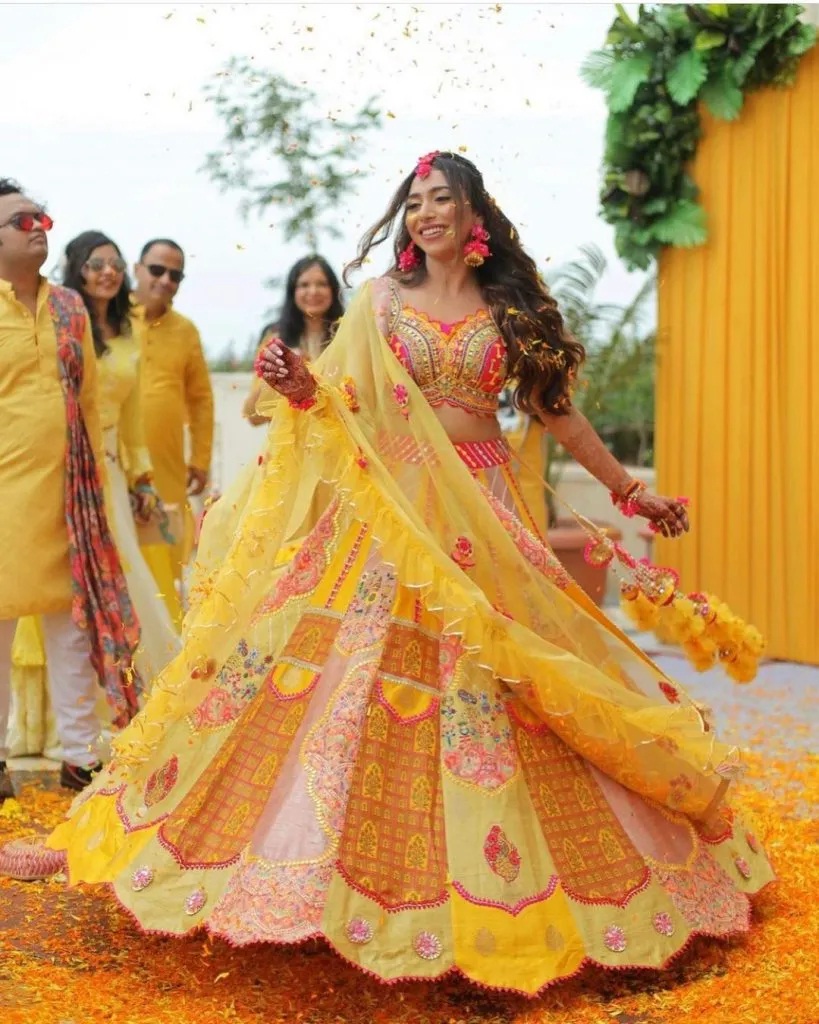 yellow lehenga for haldi ceremony