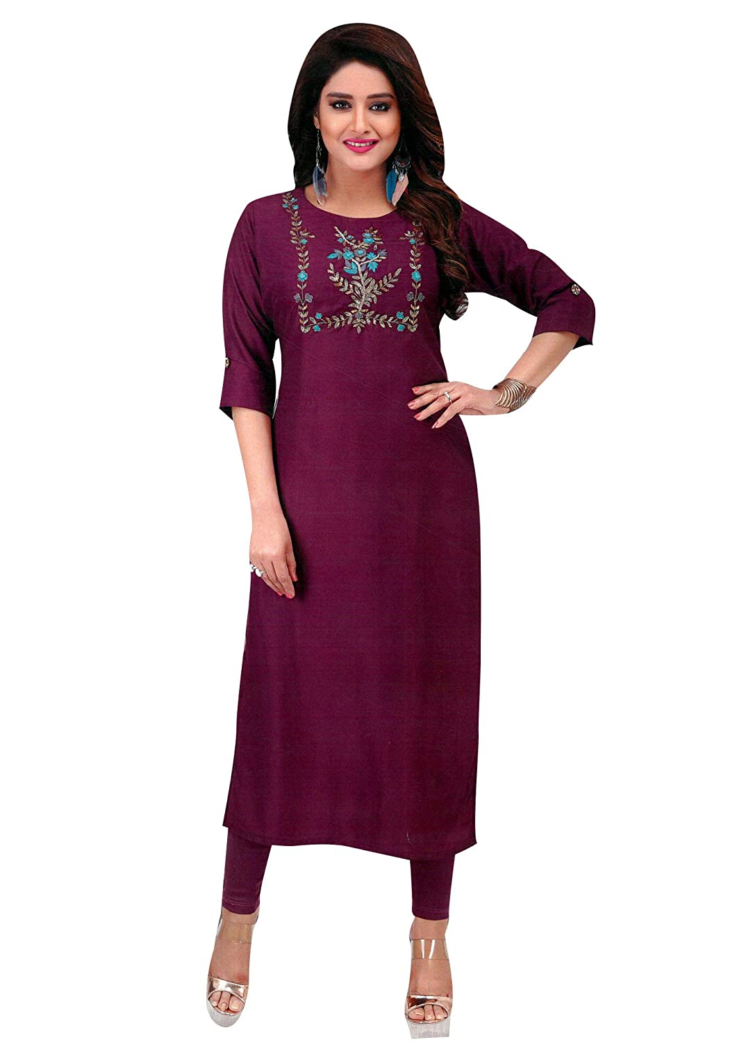 Zardosi Embroidery Work Kurti - surati fabric