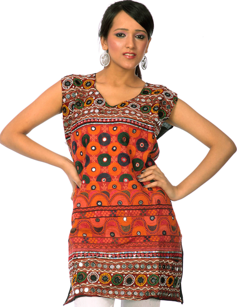 Kutch Embroidery Work Kurti - surati fabric