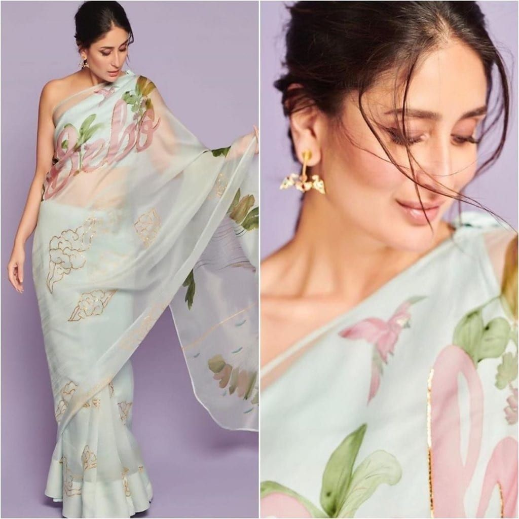 Floral Printed Organza Sarees - suratifabric