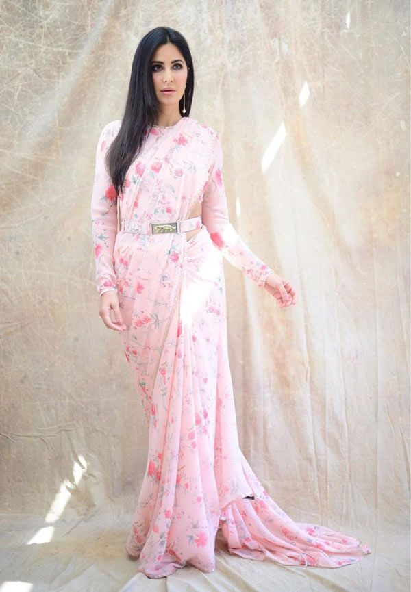 Katrina Kaif Flower Printed Bollywood Saree