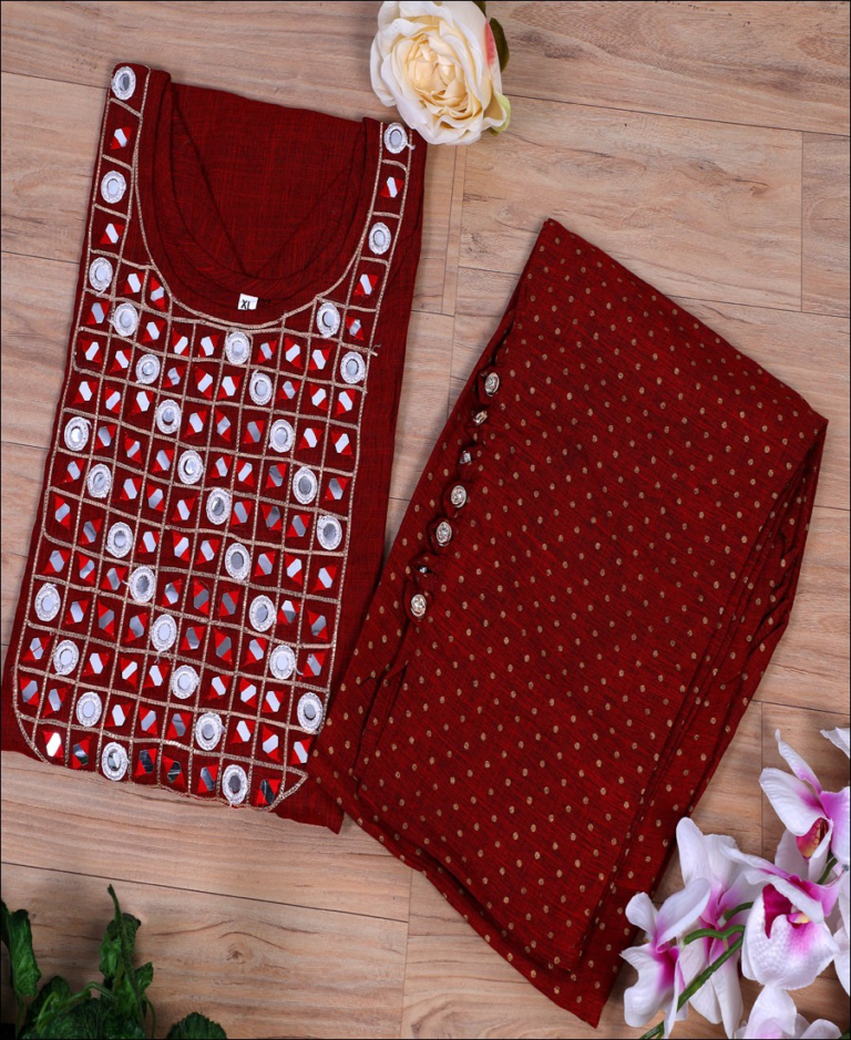 White Cut Work Embroidery Grey Piping Kurti main image 1