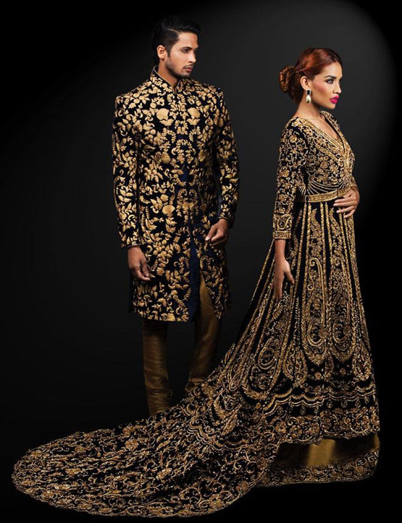 Indo-Western Couple Attire for Wedding