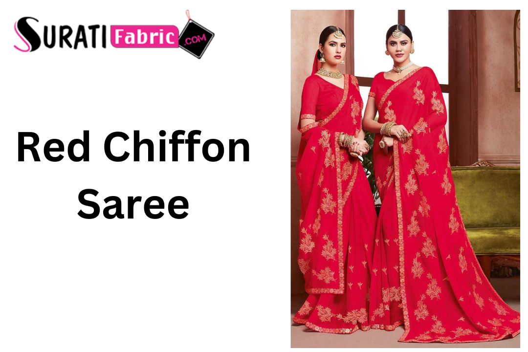 Red Chiffon Saree