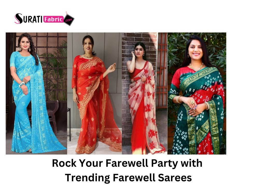 New) Farewell Party Modern Farewell Sarees Red (98+ SOLD)