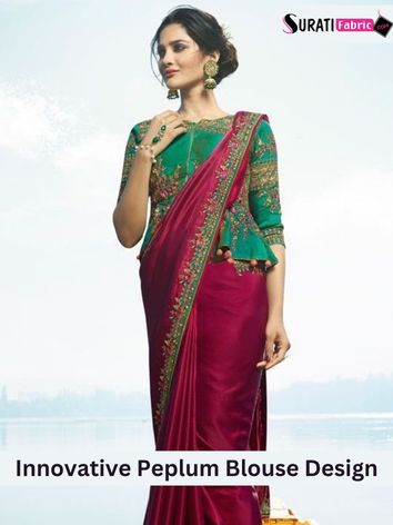 Innovative Peplum Blouse Design for saree