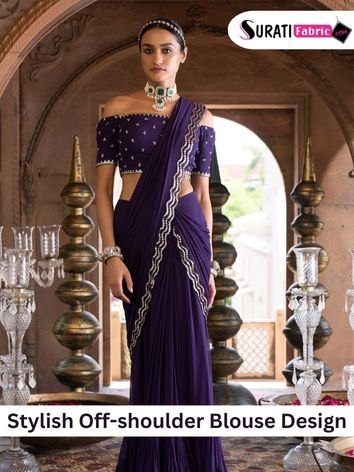 Stylish Off-shoulder Blouse Design for saree