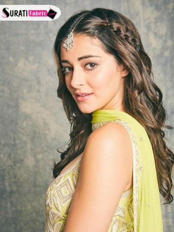 Ananya Panday Semi-braided Open Hairstyle for lehenga