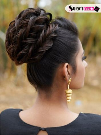 Top Knot Braided Bun lehenga style