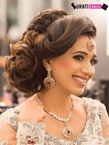 Voluminous Side Bun with lehenga