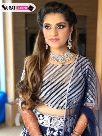 Wide Puff with Open Hairstyle for lehenga