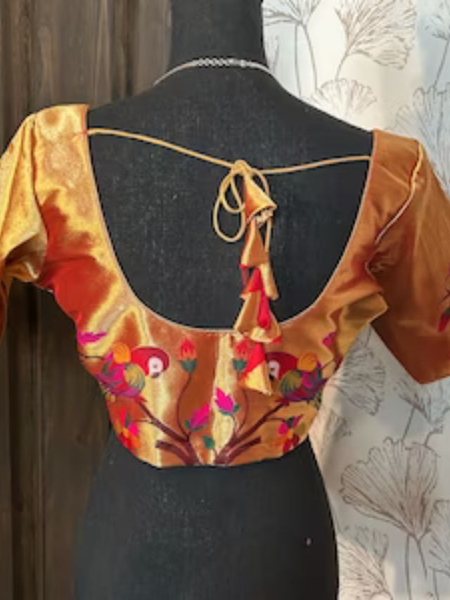 Bow Style Paithani Blouse Design