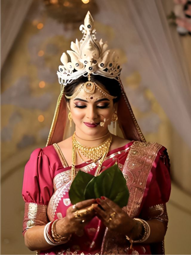 Puff Sleeve Banarasi Blouse Designs for A Retro Bridal Look
