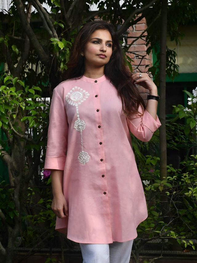 Closed Neck Cotton Kurti Styles