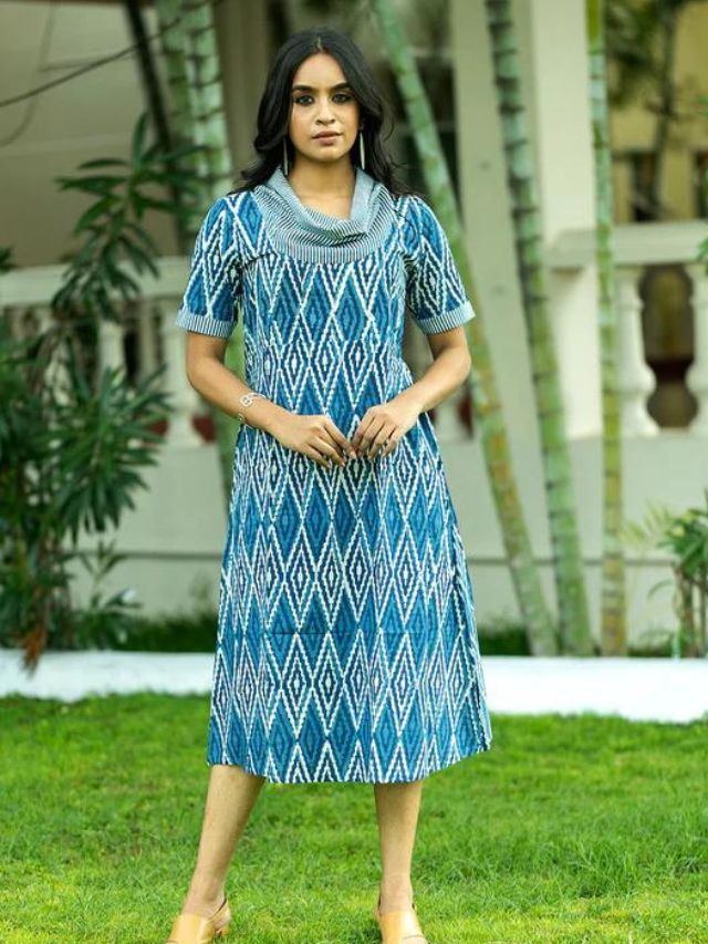 Cowled Neck Designs for Cotton Kurtis