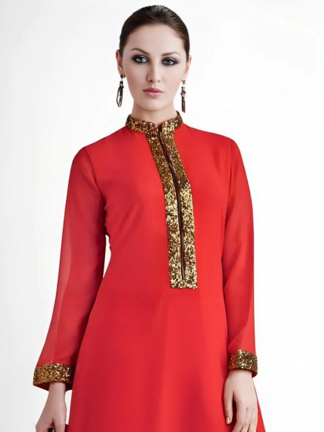 Embroidered Neckline for Cotton Kurtis