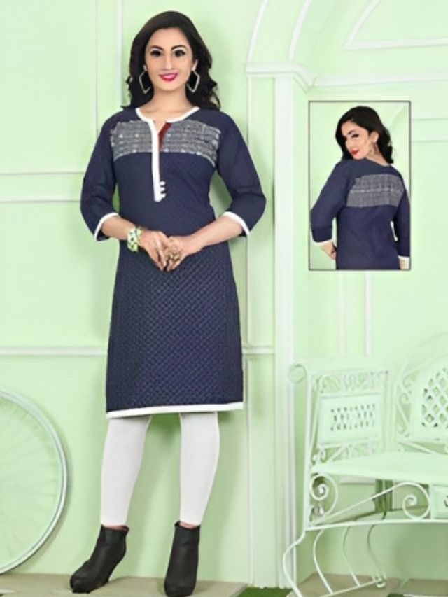 Henley Neck Pattern for Cotton Kurtis