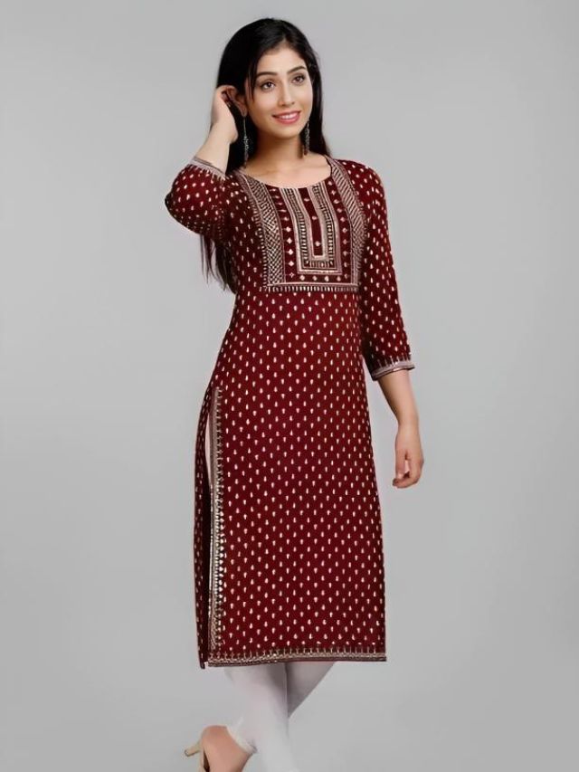 Patchwork Neck Designs for Cotton Kurtis