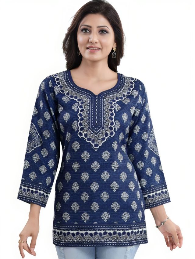 Designer Party Wear Premium Rayon Readymade Western Short Kurti With Bottom  Collection - Stylecaret.com