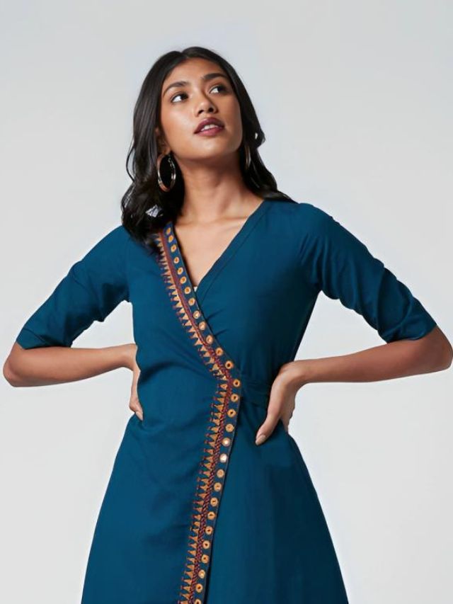 Wrap Around Necklines with Buttons