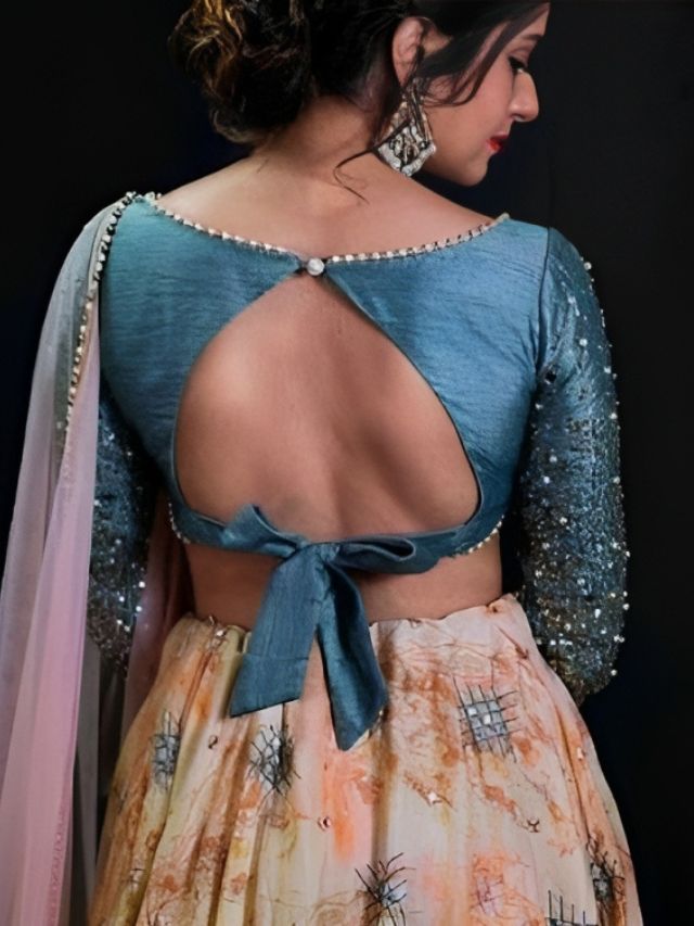 Bow Designed Modern Lehenga Blouses