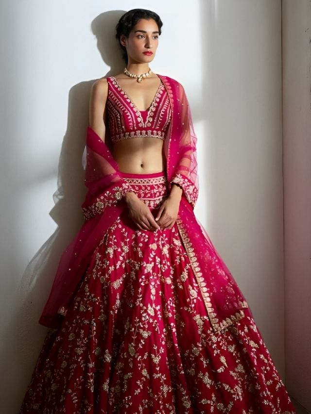 Crop Top Blouse Designs for Lehengas