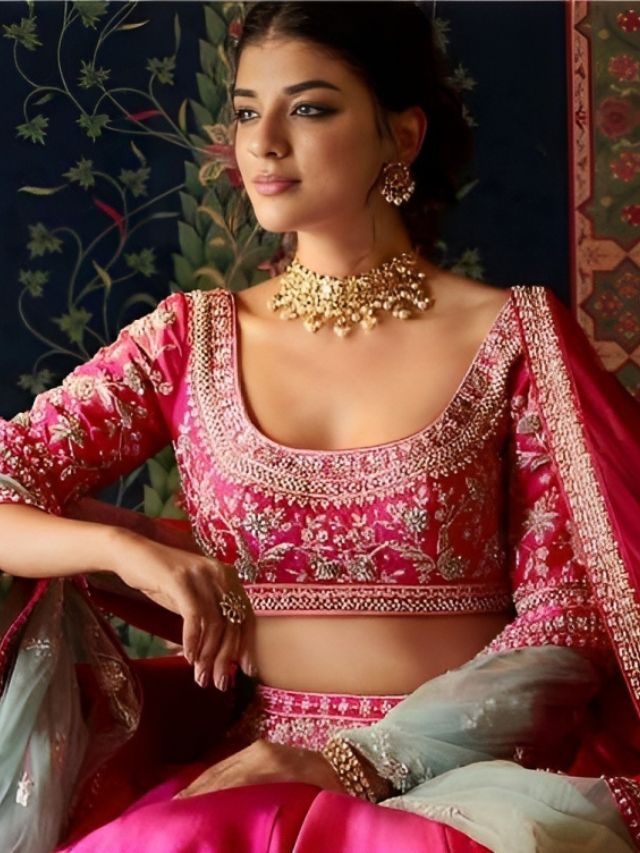 Deep U-cut Modern Lehenga Blouse