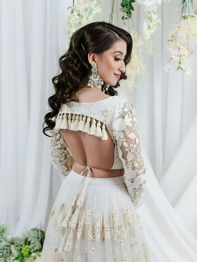 Bow Designed Modern Lehenga Blouses Design