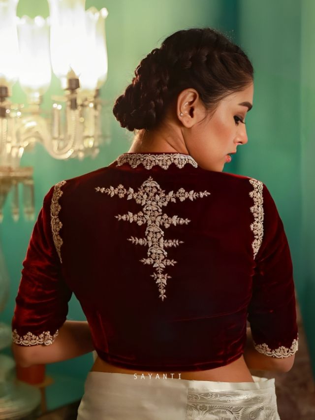 High Neck Back Blouse