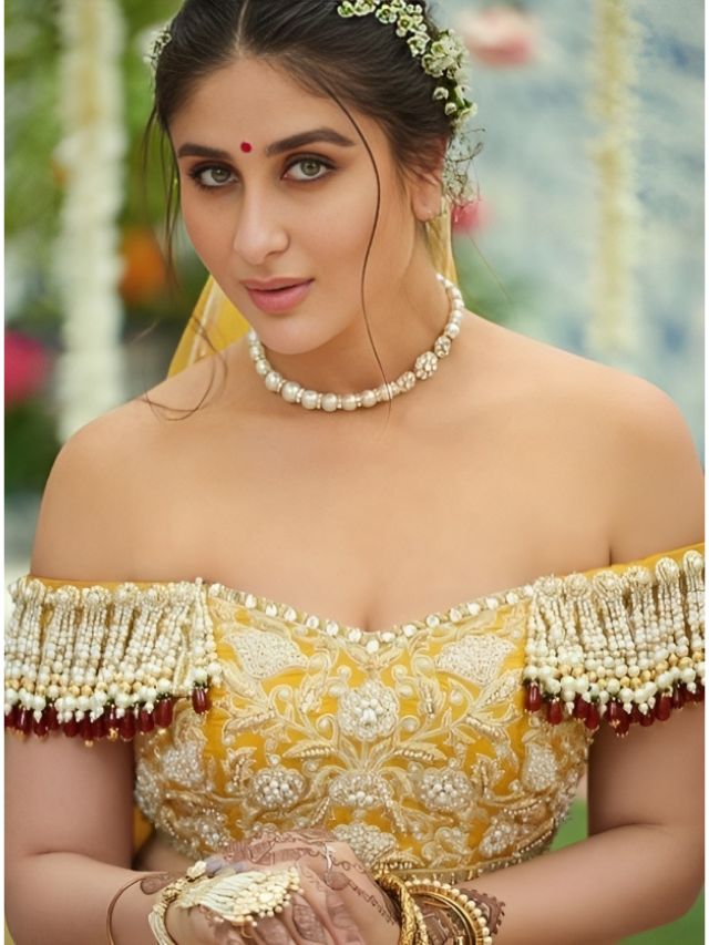 Kareena Kapoor’s Fancy Wedding Blouse with Tassels on Sleeves