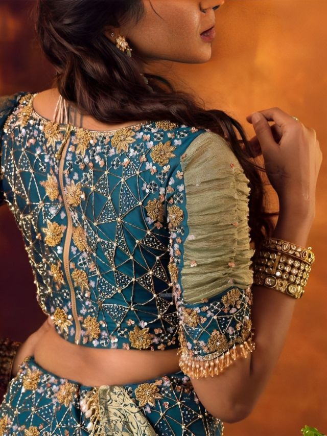 Lehenga Blouse with Heavily Embellished Back