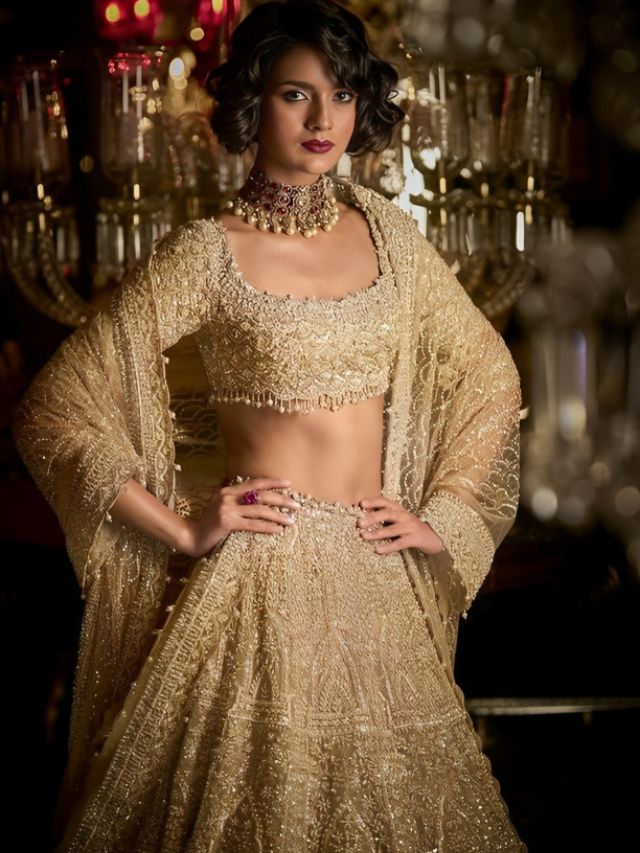 Pearl and Stoned Embroidered Blouses for Lehenga